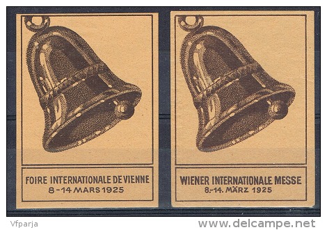 2 Vignettes: Foire Internationale De Vienne / Wiener Internationale Messe - Mars 1925 - Cloche - Erinnofilia