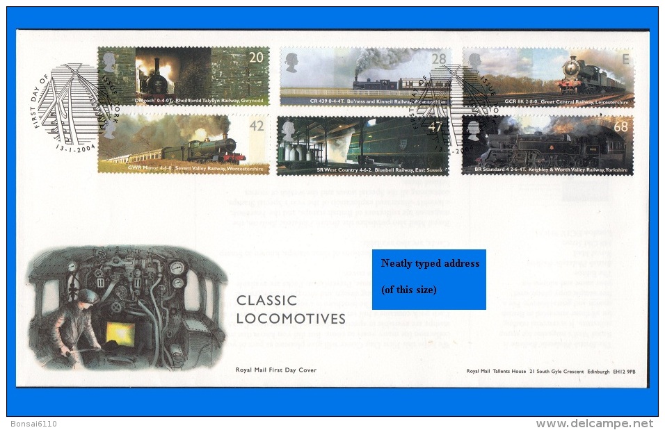 GB 2004-0007, Classic Locomotives FDC, York SHS - 2001-2010 Dezimalausgaben