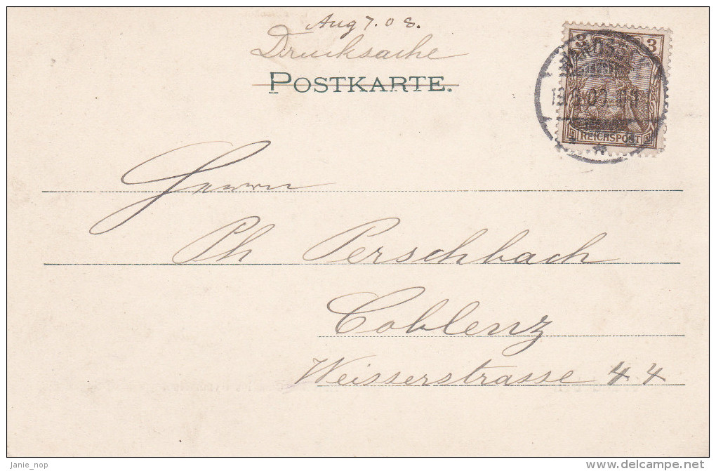 Germany 1908 Wandsbek, Used Postcard - Cartes Postales - Oblitérées