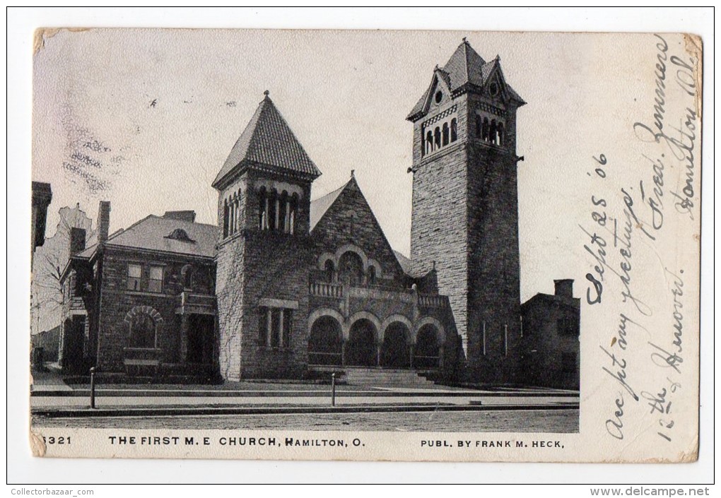 The First M E Church Hamilton OH US  Vintage Original Postcard  Ca1900 Cpa Ak (W3_3096) - Hamilton