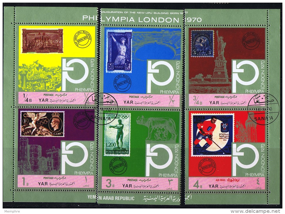 Yémen Du Nord 1970 Expo Philatélique Philympia  Londres  Timbres Sur Timbre  Oblitérés - Yémen