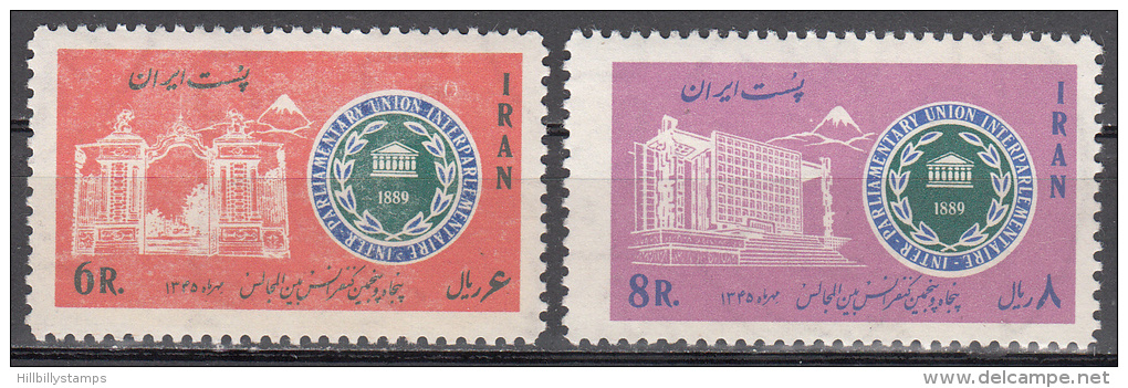 Iran    Scott No. 1403-4    Unused Hinged    Year  1966 - Iran