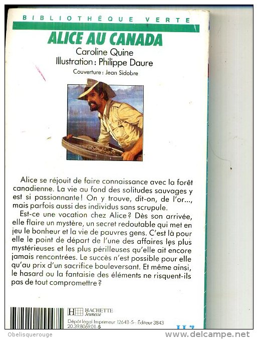 A LICE AU CANADA  CAROLINE QUINE 1989 190 PAGES - Bibliotheque Verte