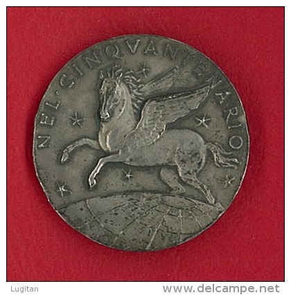 MEDAGLIA - MINISTERO DELLE POSTE E TELECOMUNICAZIONI - ISTITUTO SUPERIORE P.T. - 50° - 1907 - 1957 - ARGENTO - GR. 25,13 - Andere & Zonder Classificatie