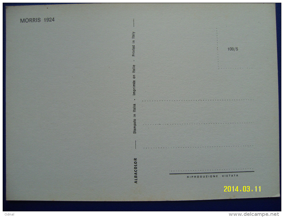 CARTOLINA MACCHINE D'EPOCA  MORRIS   1924 (ORIGINALE  RIPRODUZIONE  VIETATA) - Oldtimer