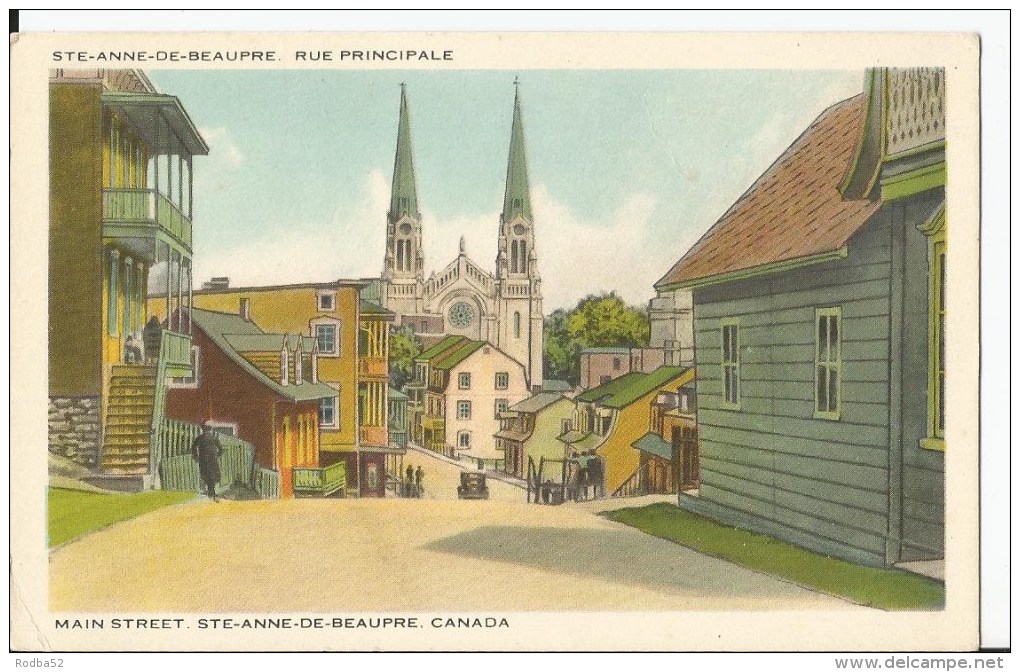 CPA - Sainte Anne De Beaupré - Rue Principale - Main Street - Ste. Anne De Beaupré