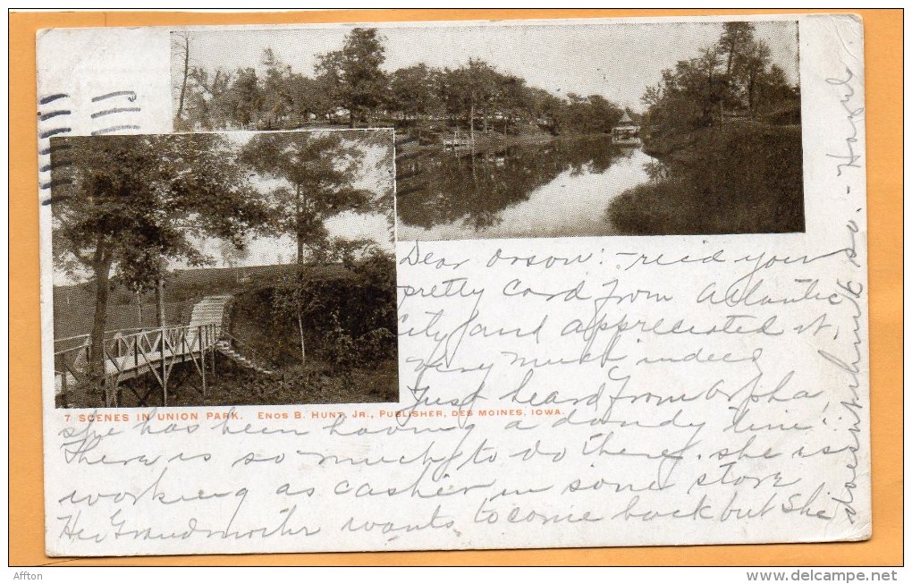 Des Moines IA 1905 Postcard - Des Moines