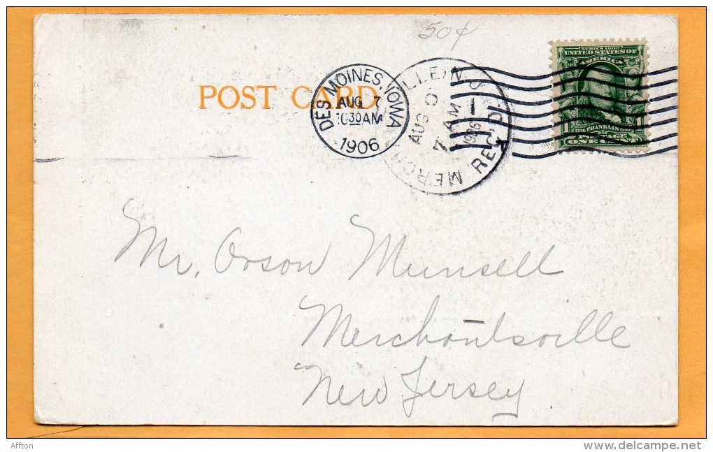 Des Moines IA 1905 Postcard - Des Moines
