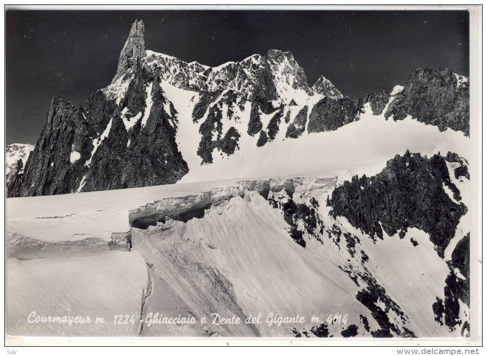 Courmayeur - Ghiacciaio  E  Dente  Del  Gigante - 1958 - Autres & Non Classés