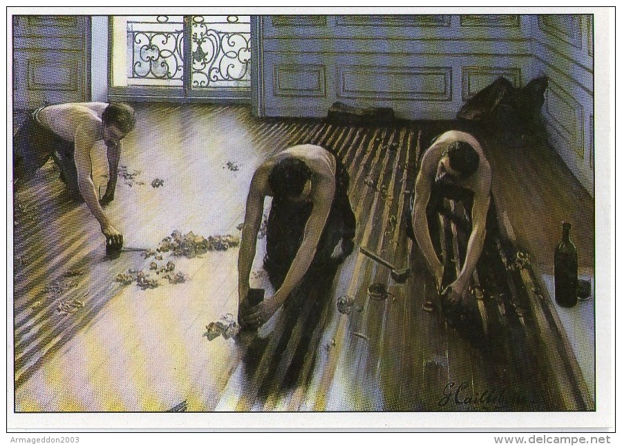 Z13  / FICHE RIGIDE FORMAT CPM THEME ARTS ET PEINTURE IMPRESSIONISME / CAILLEBOTTE LES RABOTTEURS DE PARQUETS - Collections