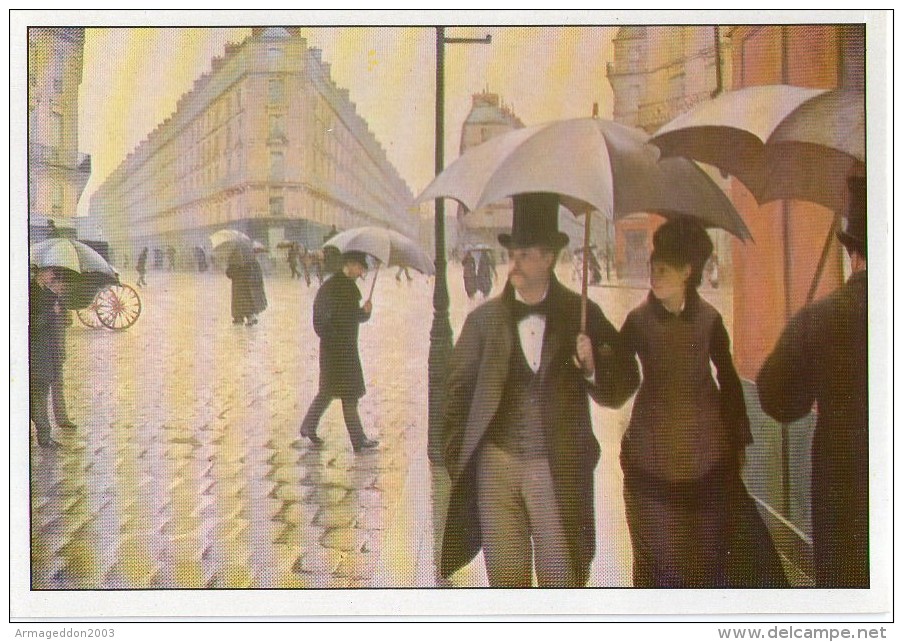 Z13  / FICHE RIGIDE FORMAT CPM THEME ARTS ET PEINTURE IMPRESSIONISME / CAILLEBOTTE TEMPS DE PLUIE A PARIS - Collections