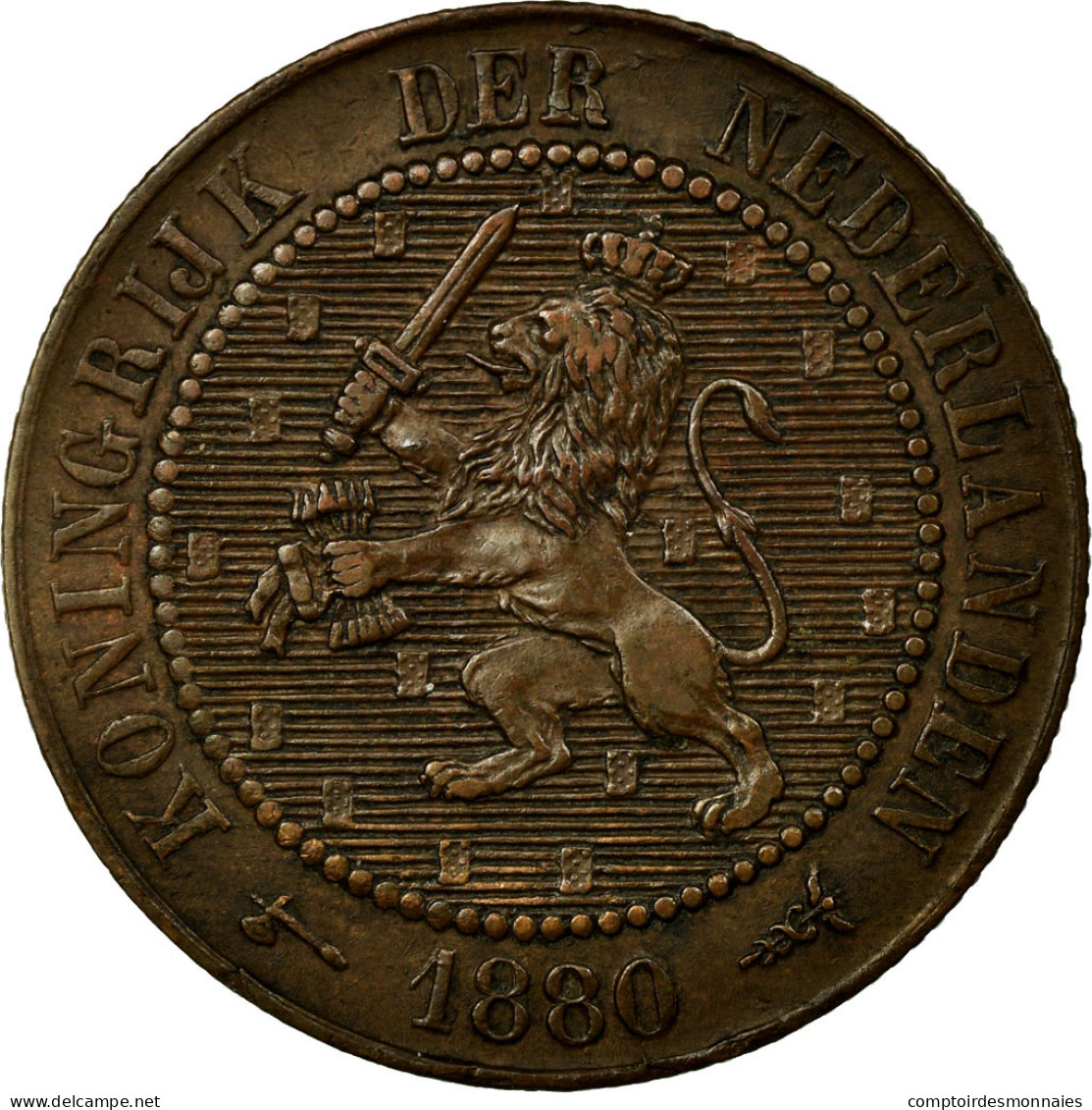 Monnaie, Pays-Bas, William III, 2-1/2 Cent, 1880, SUP, Bronze, KM:108.1 - 1849-1890 : Willem III