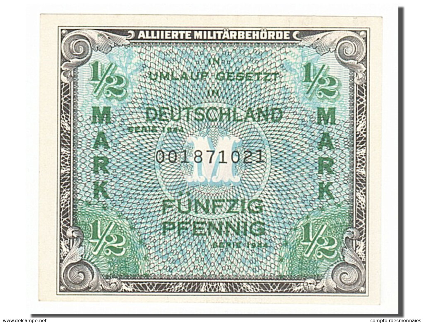 Billet, Allemagne, 1/2 Mark, 1944, NEUF - Andere & Zonder Classificatie