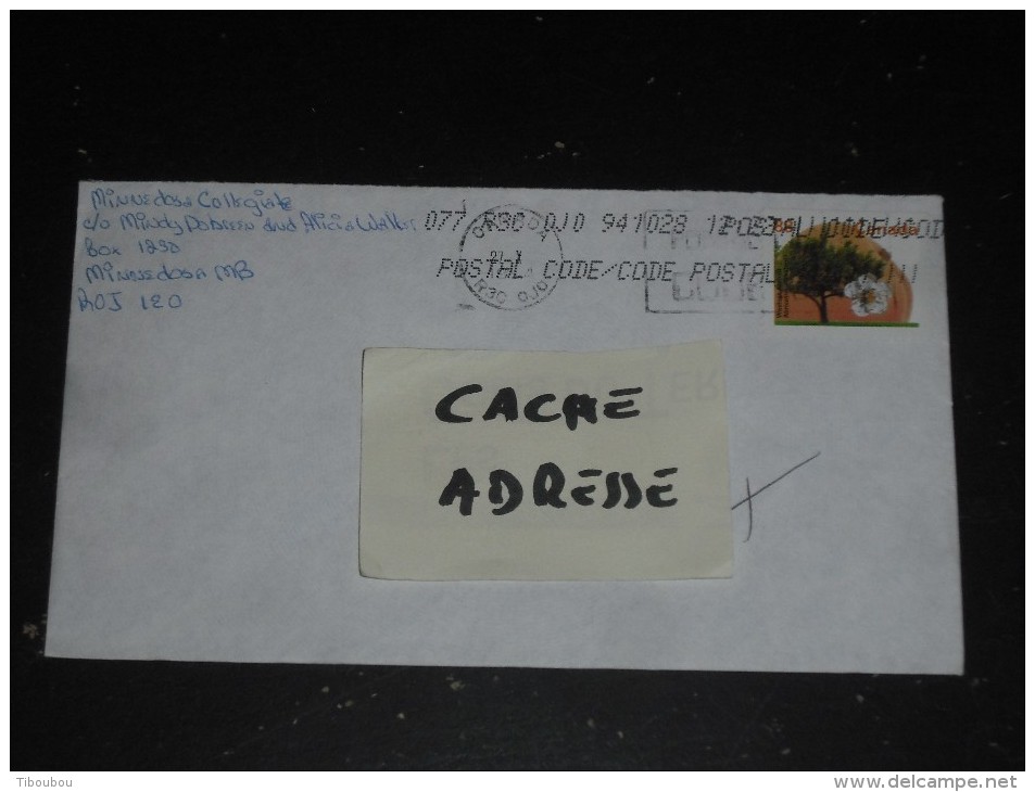 LETTRE CANADA AVEC YT 1358a - FLORE ARBRE FRUIT - ABRICOTIER ABRICOT WESTCOT - - Cartas & Documentos