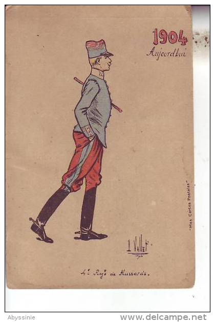 Cpa Illustrée Par VALLET - (1900) 1904 Aujourd'hui - 4e Régiment De Hussards - D2 81 - Vallet, L.