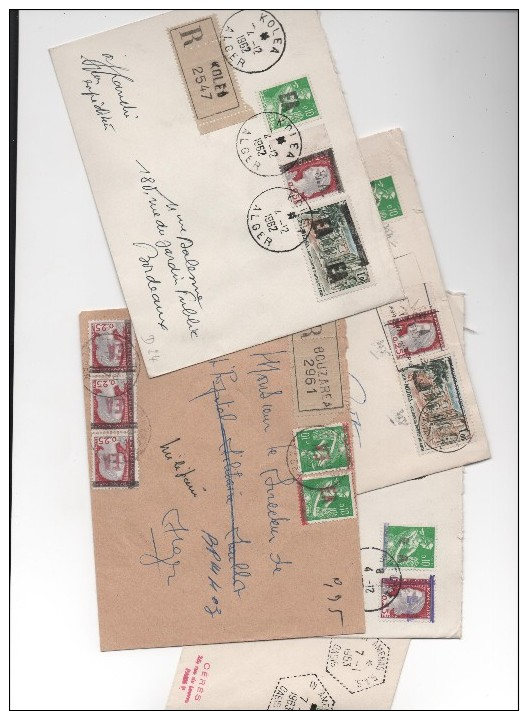 Lot Non Trié D 100 Enveloppes Timbrées 1962 Avec Surtaxe E.A - Collections (en Albums)