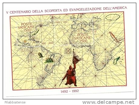 1992 - Vaticano BF 13 Scoperta Dell'America   +++++++ - Cristóbal Colón