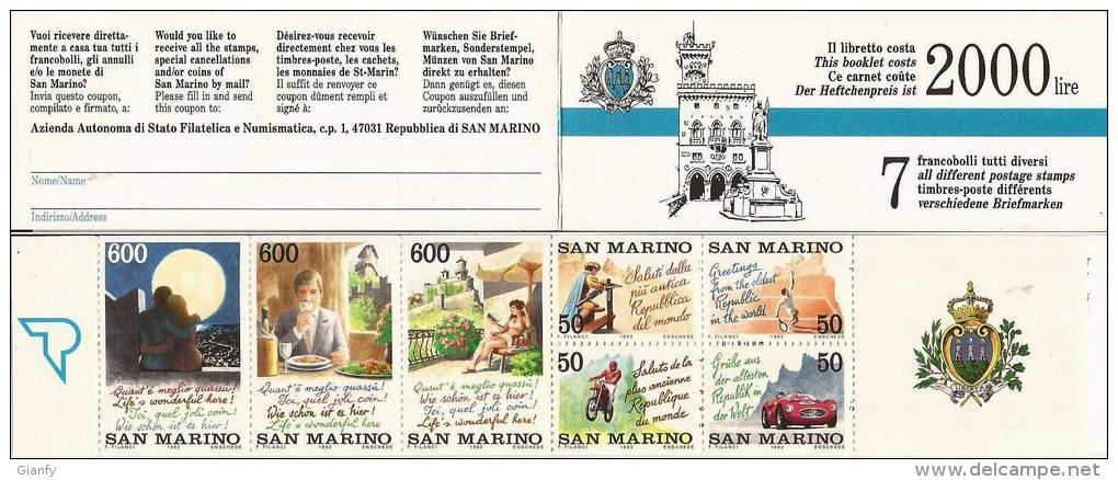 SAN MARINO ATTRATTIVE TURISTICHE 1992 LIBRETTO NUOVO MNH/** - Postzegelboekjes