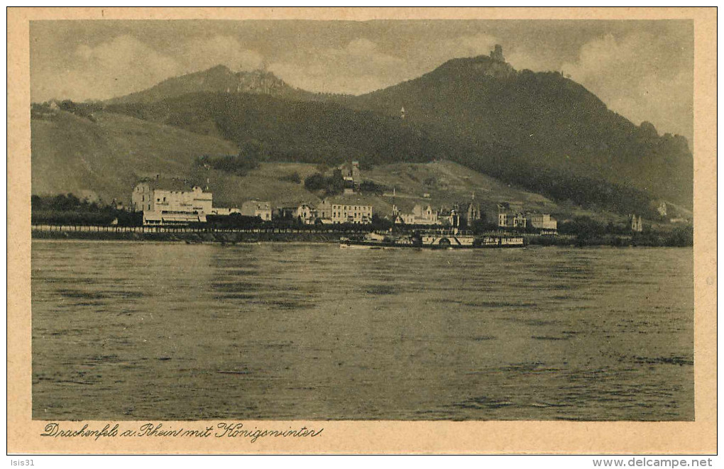 Allemagne - Germany - Rhénanie Du Nord Westphalie - Bateaux - Koenigswinter -Drachenfels A. Rhein Mit Königswinter -état - Koenigswinter