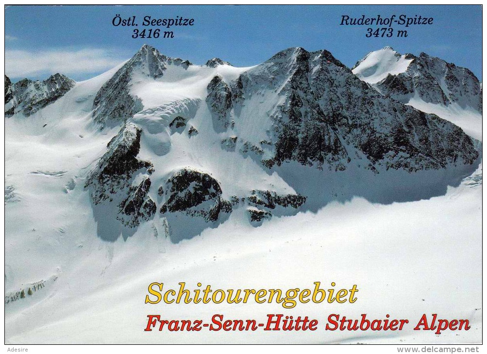 Franz-Senn-Hütte Stubaier Alpen Neustift Tirol, Seespitze, Ruderhofspitze, Karte Gelaufen 1985, 3 Stempel - Neustift Im Stubaital