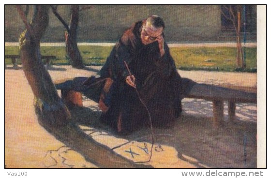 CPA PAINTINGS, STACHIEWICZ- MONK MEDITATING - Peintures & Tableaux