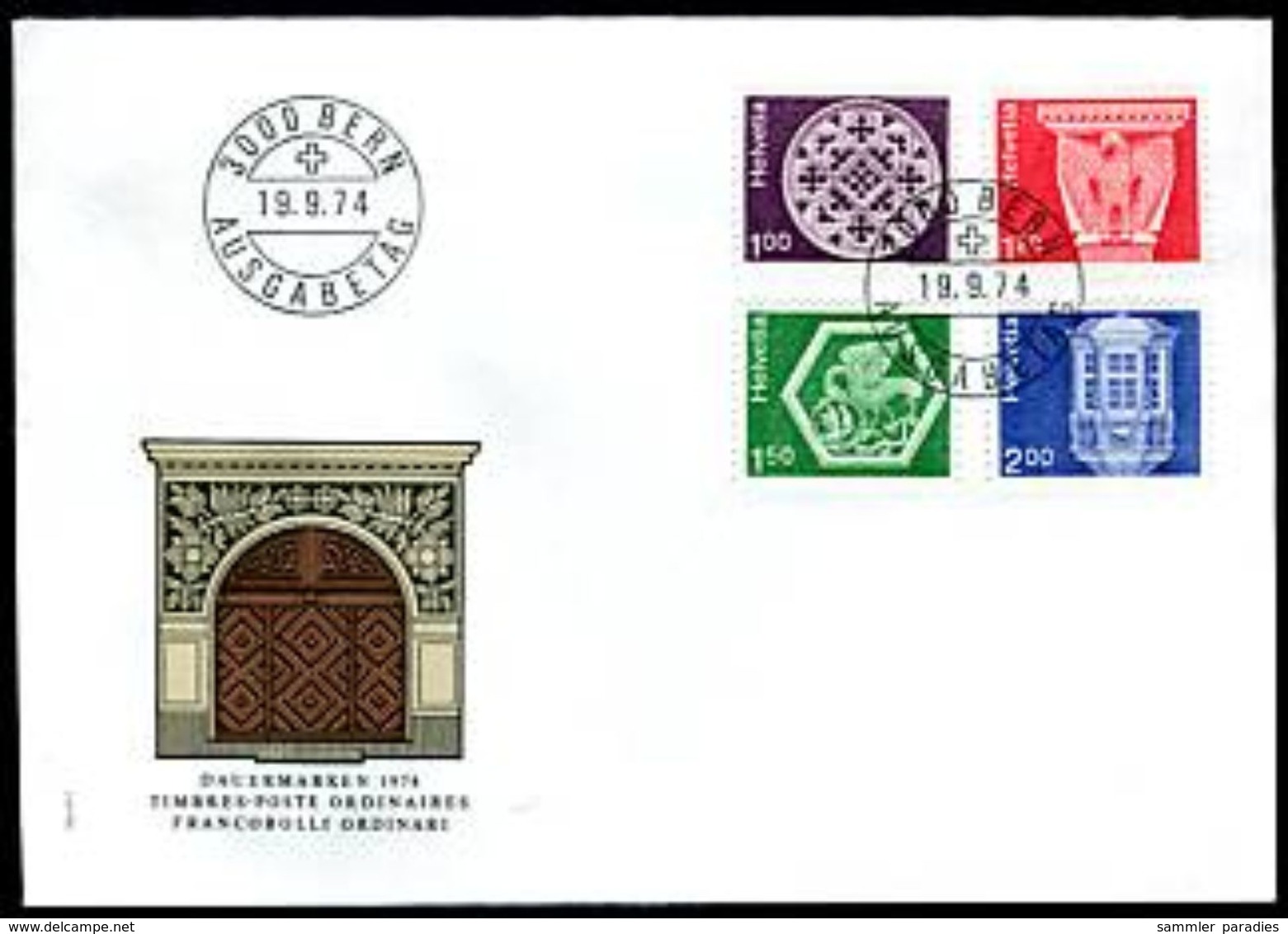 30160) Schweiz - Michel 1035 V / 1038 V - FDC - 100-120-150-200Rp Freimarken - FDC