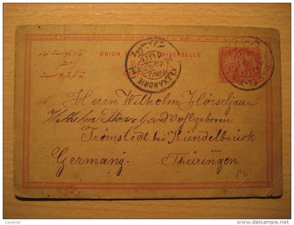 ALEXANDRIE 1893 To Thuringen Germany Pyramid Sphinx Postal Stationery Card EGYPT EGYPTE - 1866-1914 Khédivat D'Égypte