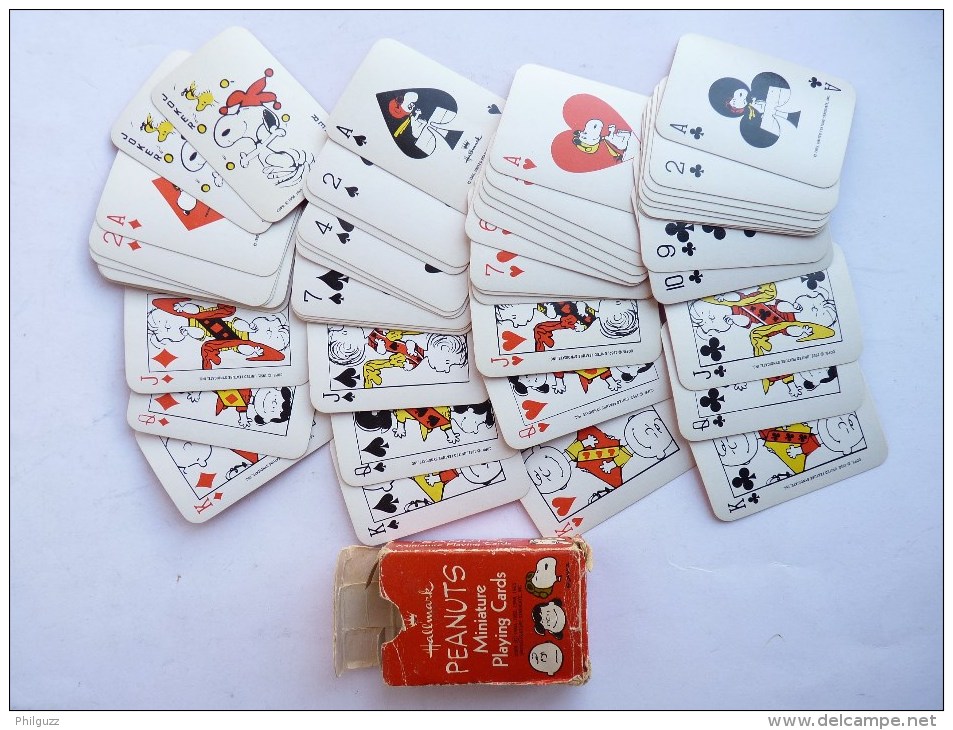 Mini JEU DE CARTES -  PEANUT'S -  HALLMARK 80's COMPLET - Statuettes En Résine