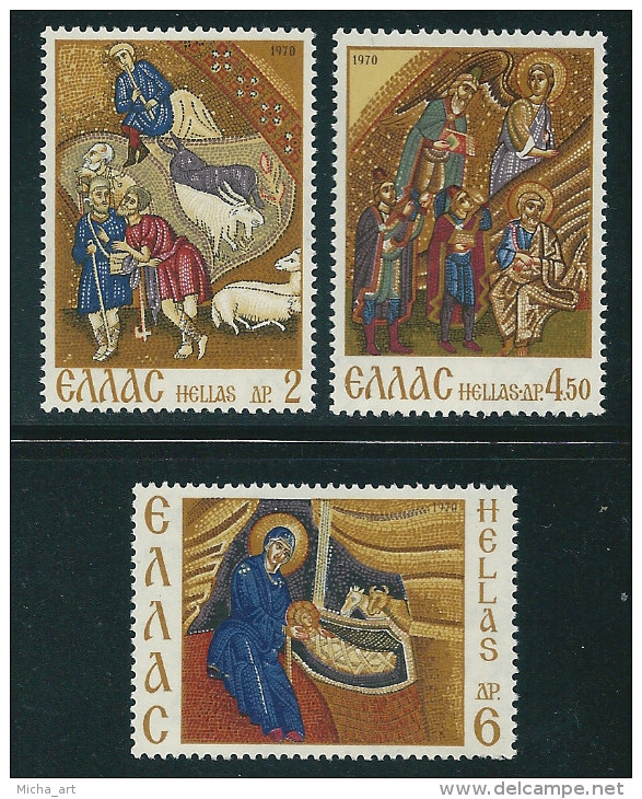 Greece 1970 Christmas Set MNH T0840 - Unused Stamps