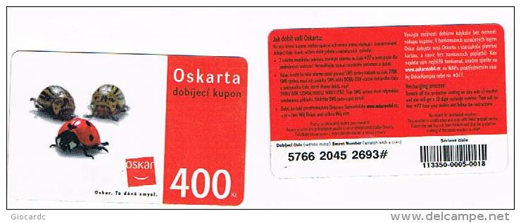 REPUBBLICA CECA (CZECH REPUBLIC) - OSKAR GSM RECHARGE  -  LADYBIRDS - USATA  -  RIF. 3228 - Coccinelles