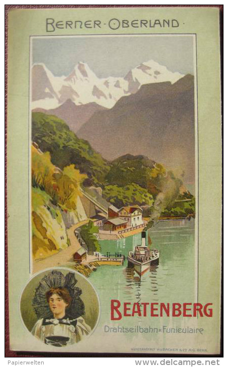 Schweiz: Beatenberg Drahtseilbahn-Funiculaire 1911 Fahrplan / Panorama - Europa