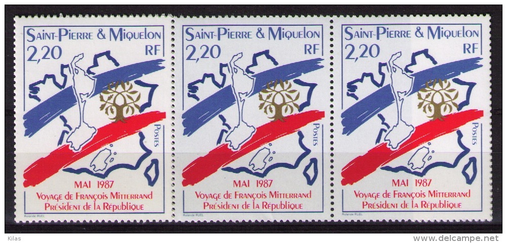 Saint Pierre And Miquelon 1987 President Mitterand Visit MNH - Unused Stamps