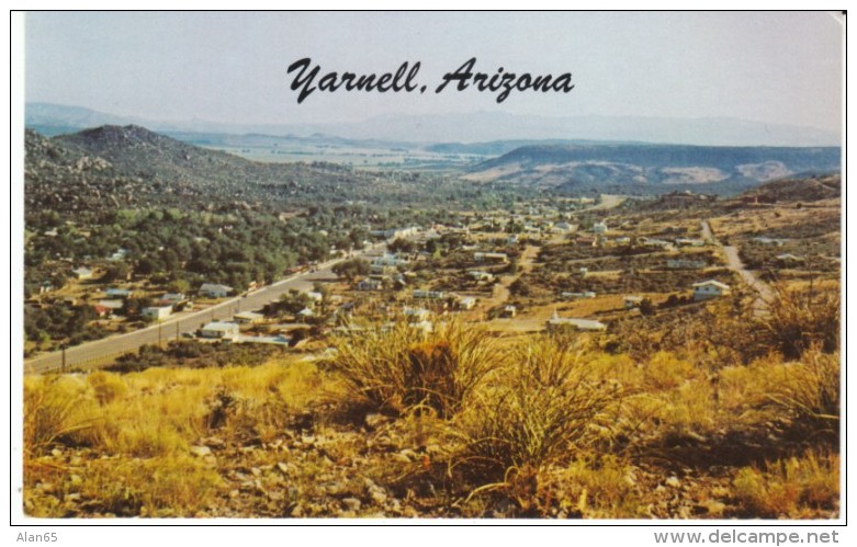 Yarnell Arizona, Peeples Valley Near Prescott, Mining Ranching Area, C1970s Vintage Postcard - Other & Unclassified