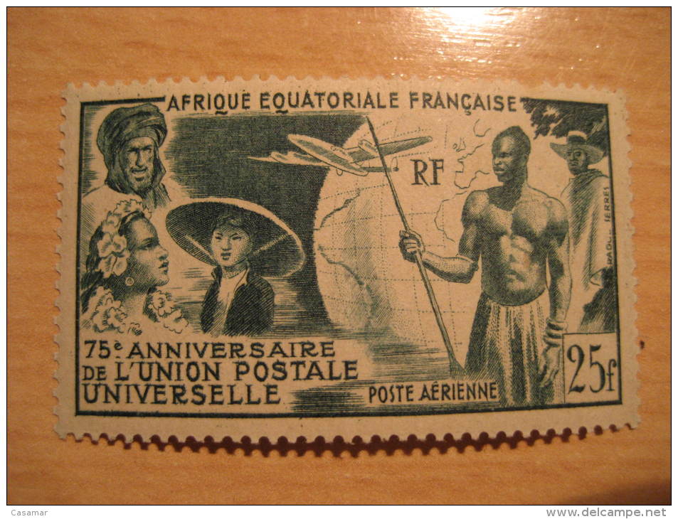 AFRIQUE EQUATORIALE FRANÇAISE Yvert Air 11 * Hinged (Aprox. Cat. 9,20 Eur) UPU Set French Colonies - 1949 75e Anniversaire De L'UPU