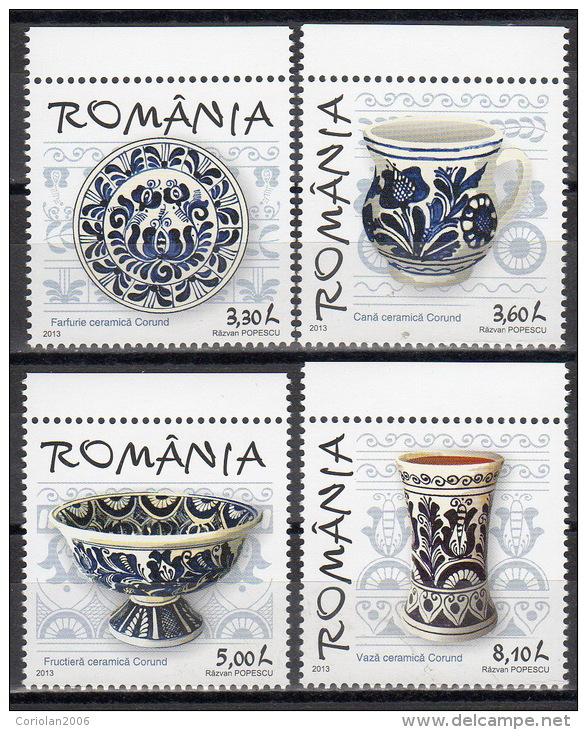 Romania 2013 / Corund Ceramics / Set 4 Stamps - Nuovi