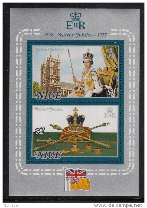 Niue MNH Scott #195a Souvenir Sheet Of 2 Queen Elizabeth II's Silver Jubilee - Niue