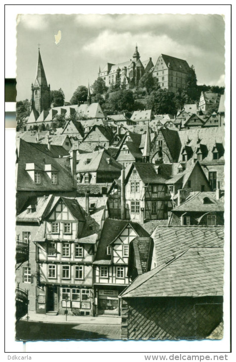 Universitätsstadt Marburg A. D. Lahn - Blick über Die Universitätsstrasse Zum Schloss Und Marienkirche - Marburg