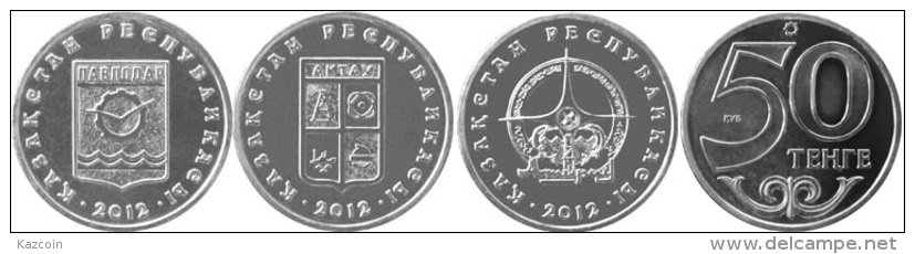 2012  Kazakhstan Kasachstan - Towns Cities Of Kazakhstan - 3 Coins - Pavlodar, Aktau, Aturau - Kazakistan