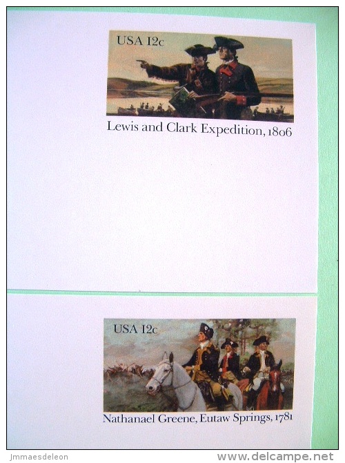 USA 1981 - Set Of 2 Stationery Stamped Postal Card - Unused - 2 X 12c - Natahanael Greene - Eutaw Springs - Lewis And... - 1981-00