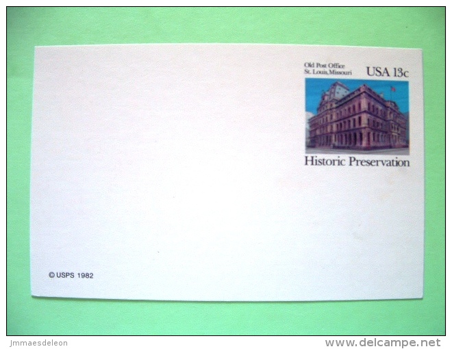 USA 1982 - Stationery Stamped Postal Card - Unused - 13c - Historic Preservation - Old Post Office - St. Louis Missouri - 1981-00