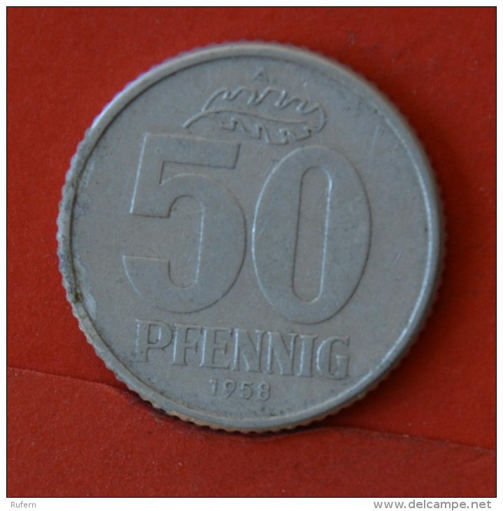 GERMANY DEMOCRATIK REPUBLIK  50  PFENNIG  1958   KM# 12.1  -    (Nº05674) - 50 Pfennig