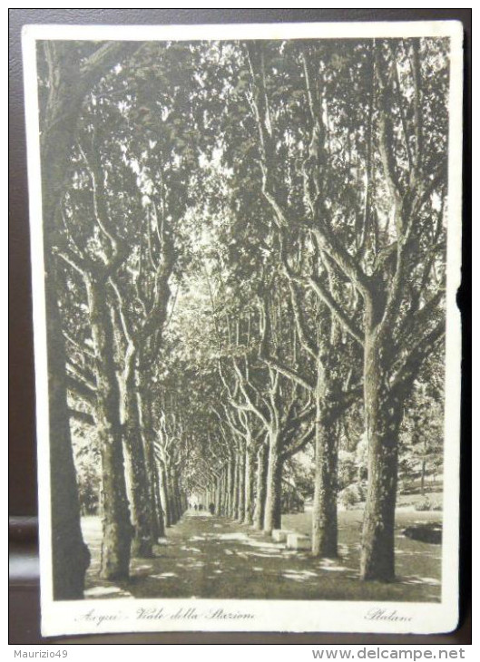 ACQUI TERME 1939 31 Agosto CARTOLINA ANIMATA - VIALE DELLA STAZIONE - PLATANI X ROMA Imperiale 20 Cent - VEDI FOTO - Arbres