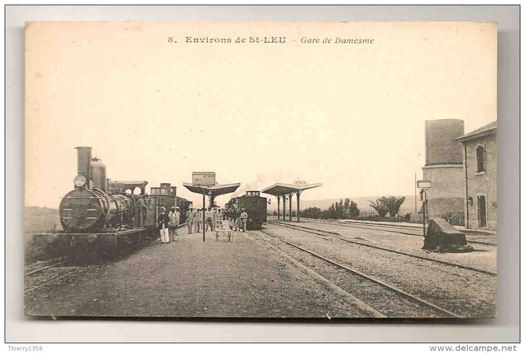 ENVIRONS DE SAINT LEU GARE DE DAMESME  LA GARE ANIMEE TRAIN LOCOMOTIVE TBE - Autres & Non Classés