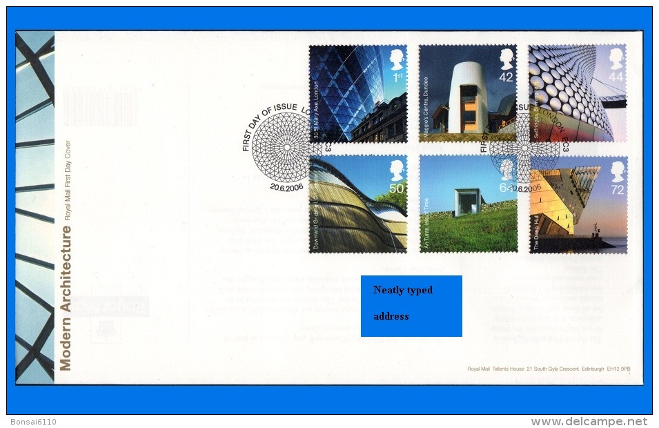 GB 2006-0010, ModernArchitecture FDC, London EC3 SHS - 2001-10 Ediciones Decimales