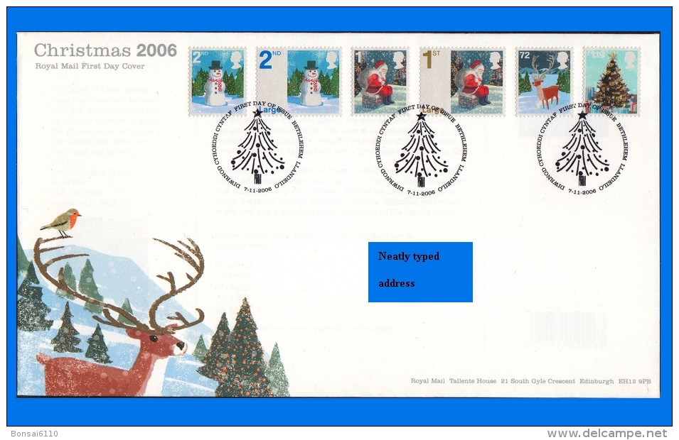 GB 2006-0011, Christmas FDC, Bethlehem SHS - 2001-2010 Dezimalausgaben