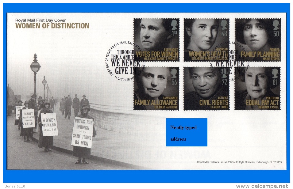 GB 2008-0002, Women Of Disctinction FDC, Tallents House SHS - 2001-10 Ediciones Decimales