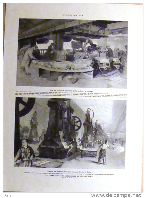 Automobiles CItroën Clichy Saint- Ouen Fabrication  Ateliers  Fonderie  Moulage  Marteaux-pilons Hall Usinage TBE - Non Classés