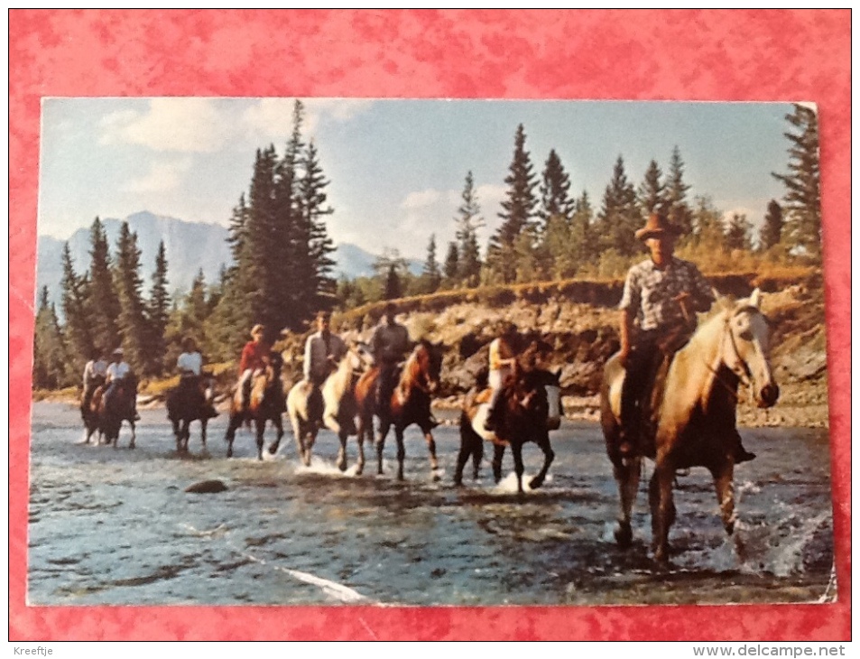 Canada  Rafter Six Guest Ranch Seebe. Horses Chevaux Pferde -> Belgique 1974. Carte Pliée ! - Autres & Non Classés