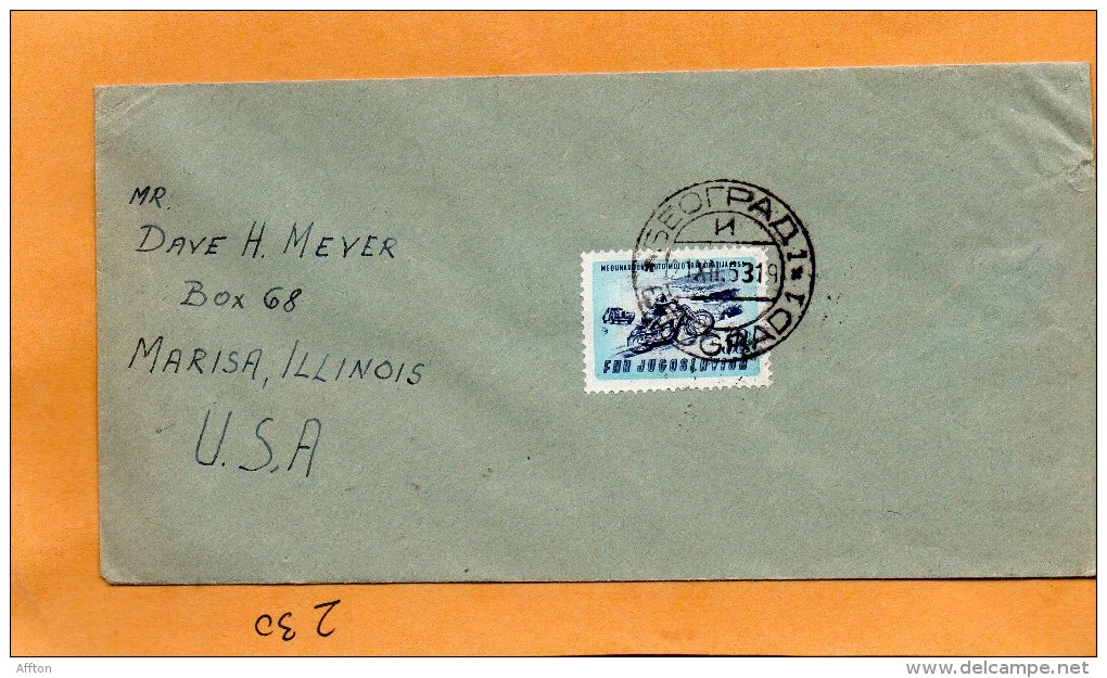 Yugoslavia 1953 Cover Mailed To USA - Cartas & Documentos