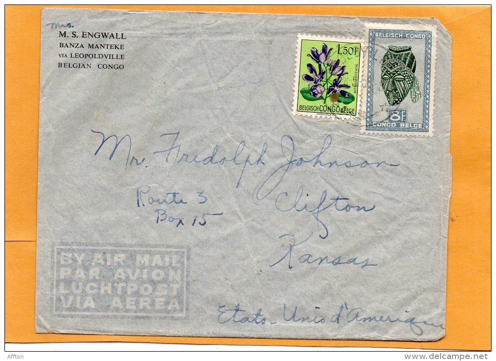 Congo Old Cover Mailed To USA - Storia Postale